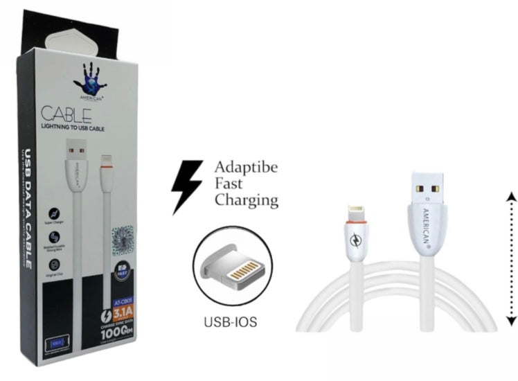 CABLE IPHONE AMERICAN SILICONADO USB A IPHONE