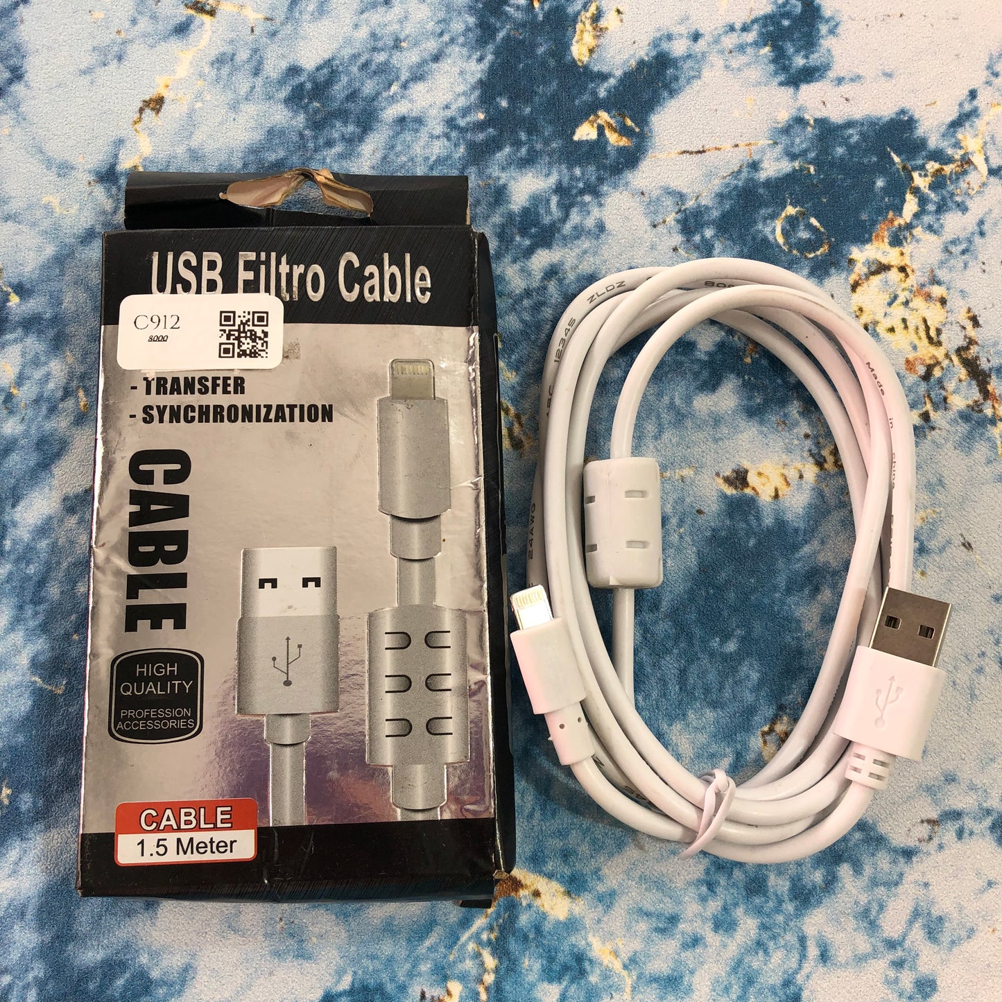 CABLE IPHONE FILTRO USB A IPHONE 1.5 METROS