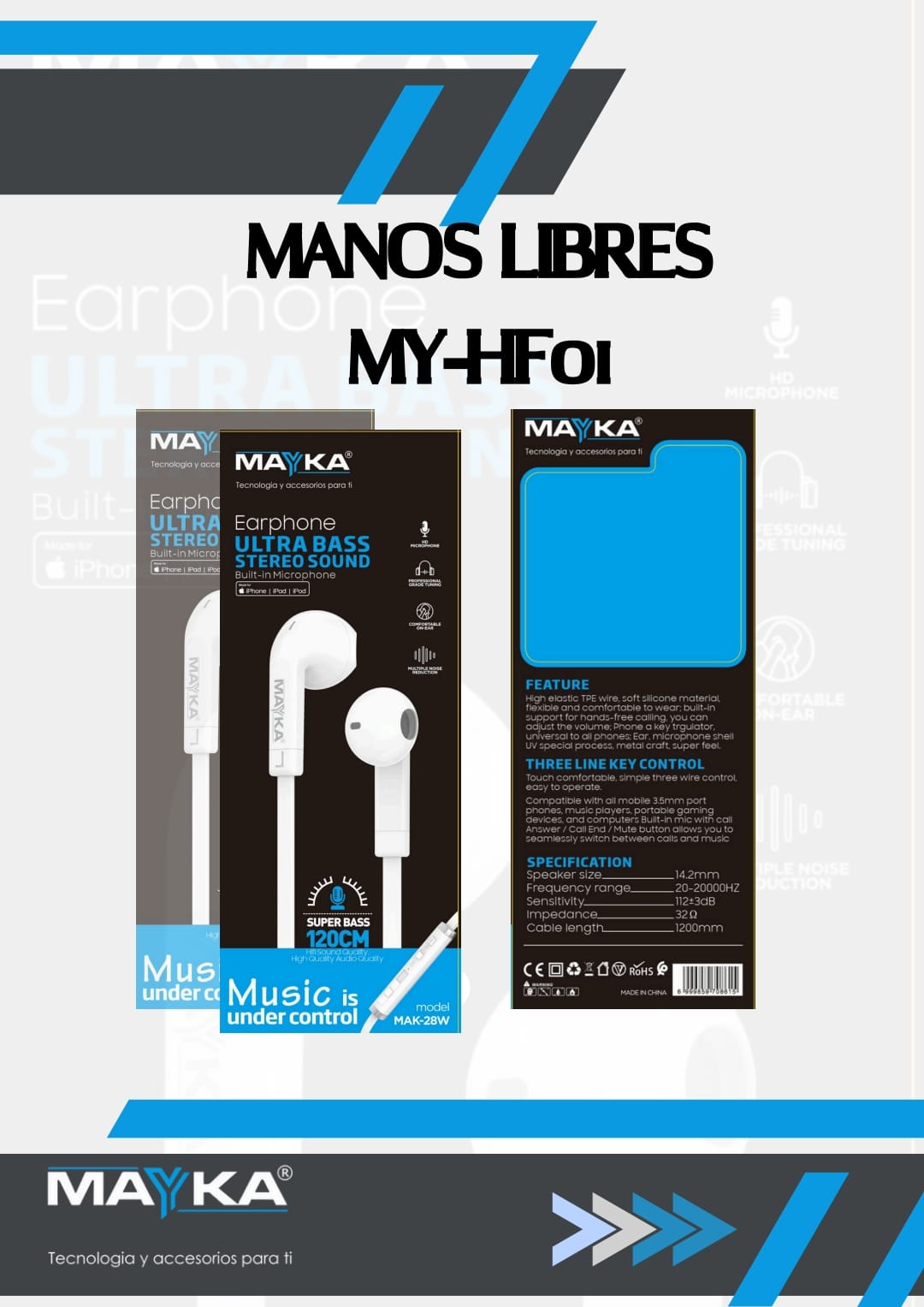 MANOS LIBRES MAYKA ULTRA BASS PLUS