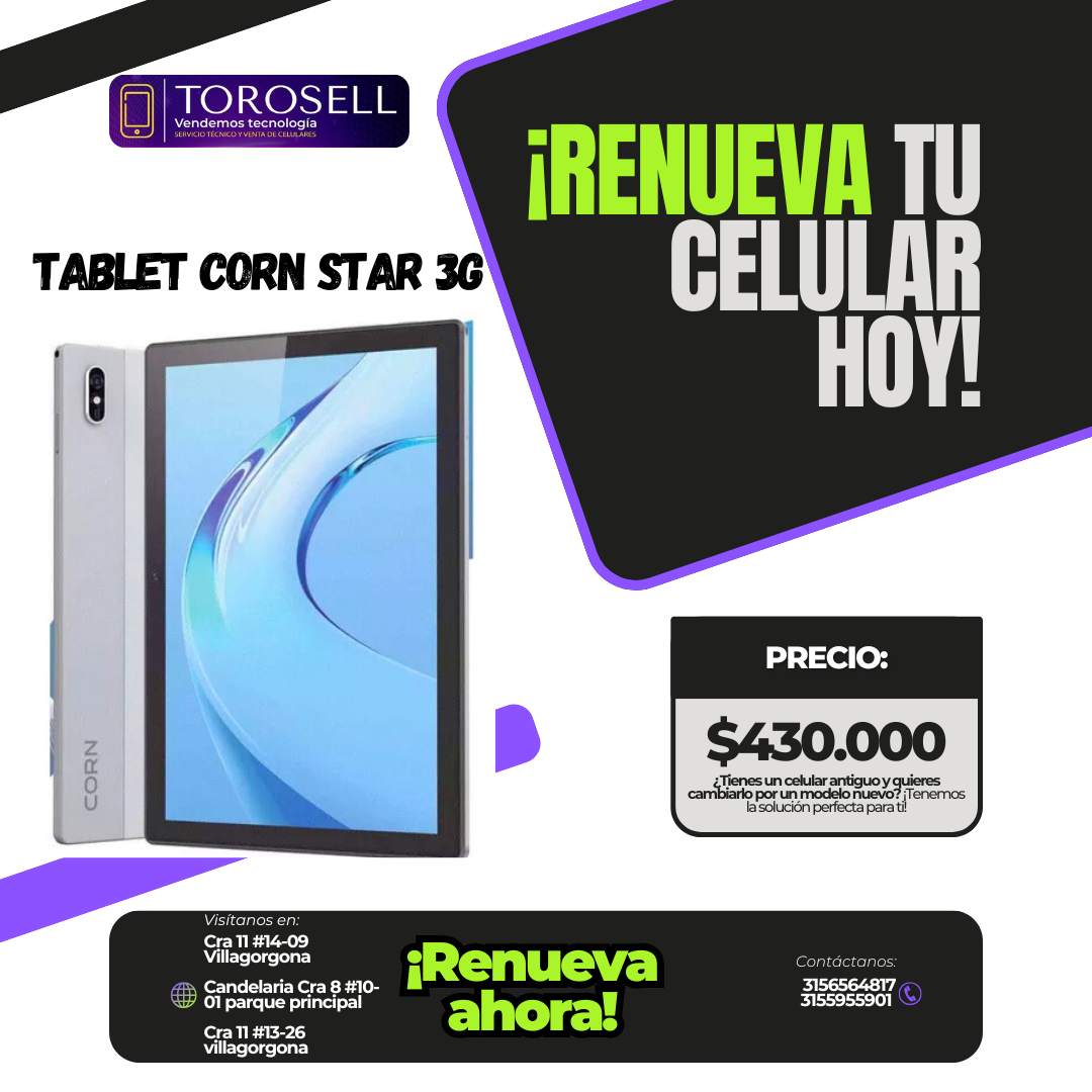 TABLET CORN STAR 10 3G 2/64GB
