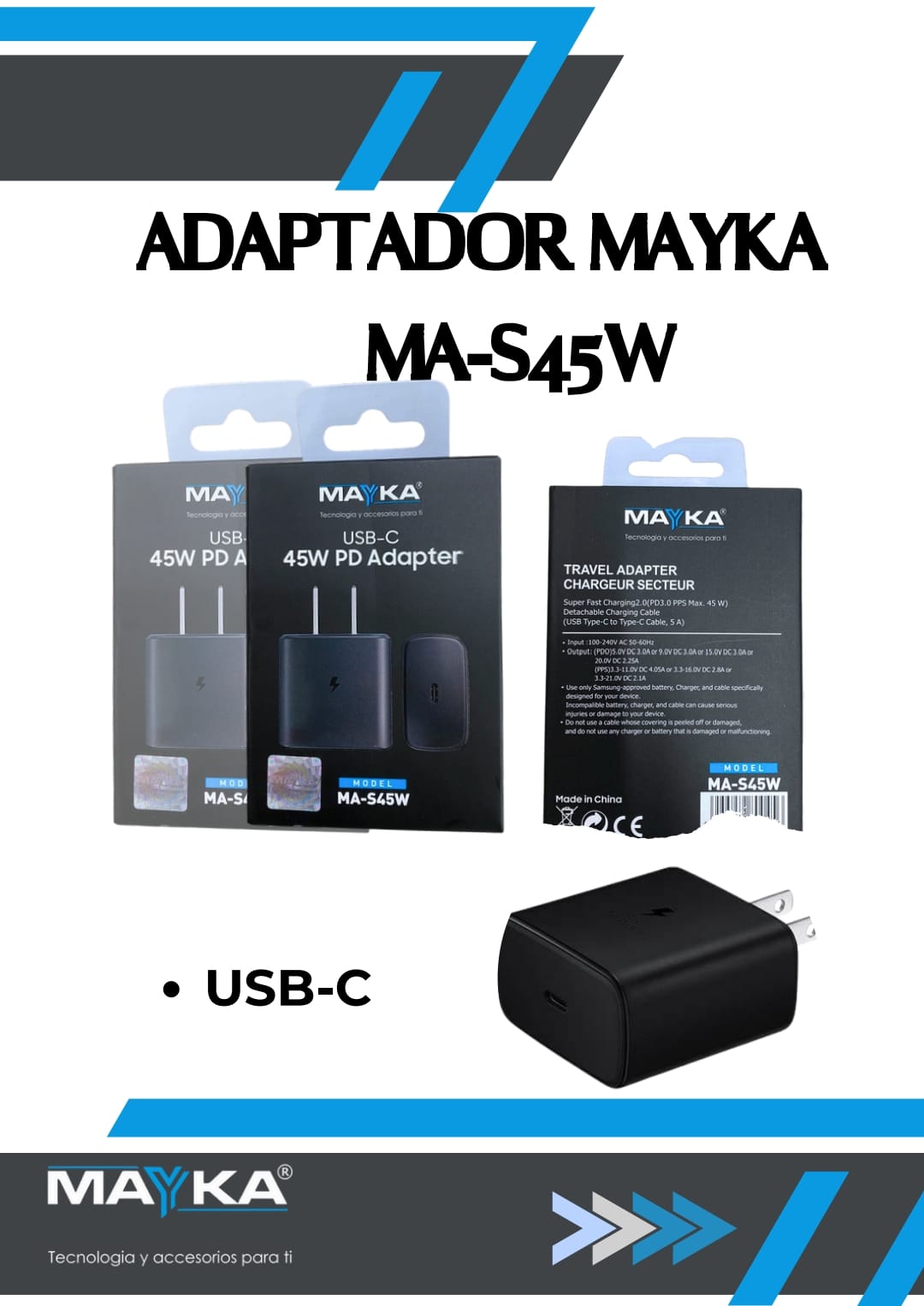 ADAPTADOR MAYKA 45W
