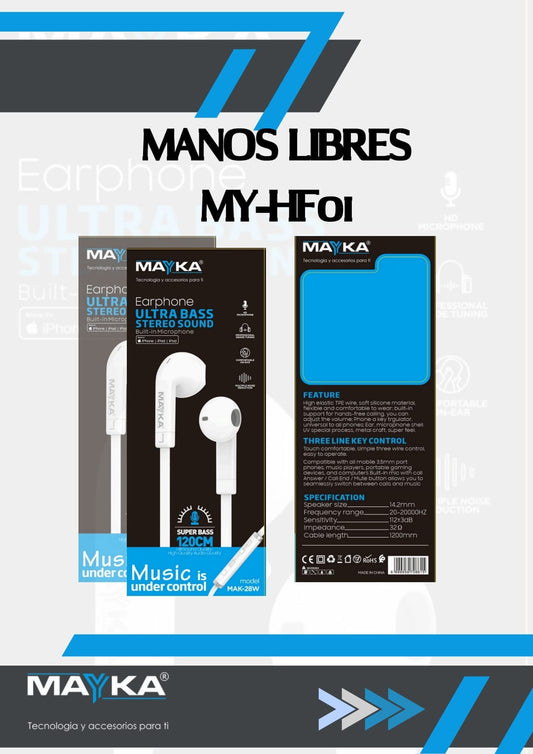 MANOS LIBRES MAYKA ULTRA BASS PLUS