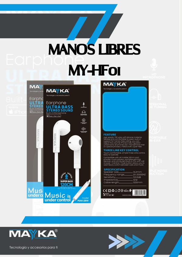 MANOS LIBRES MAYKA ULTRA BASS PLUS