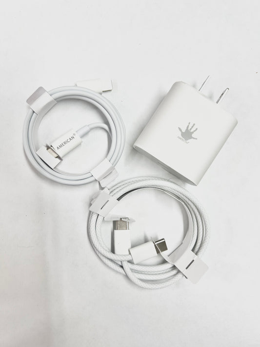 CARGADOR AMERICAN IPHONE 2 EN 1 35W