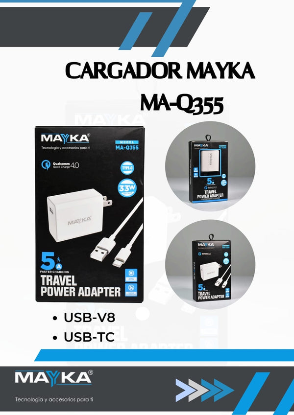 CARGADOR MAYKA V8 33W