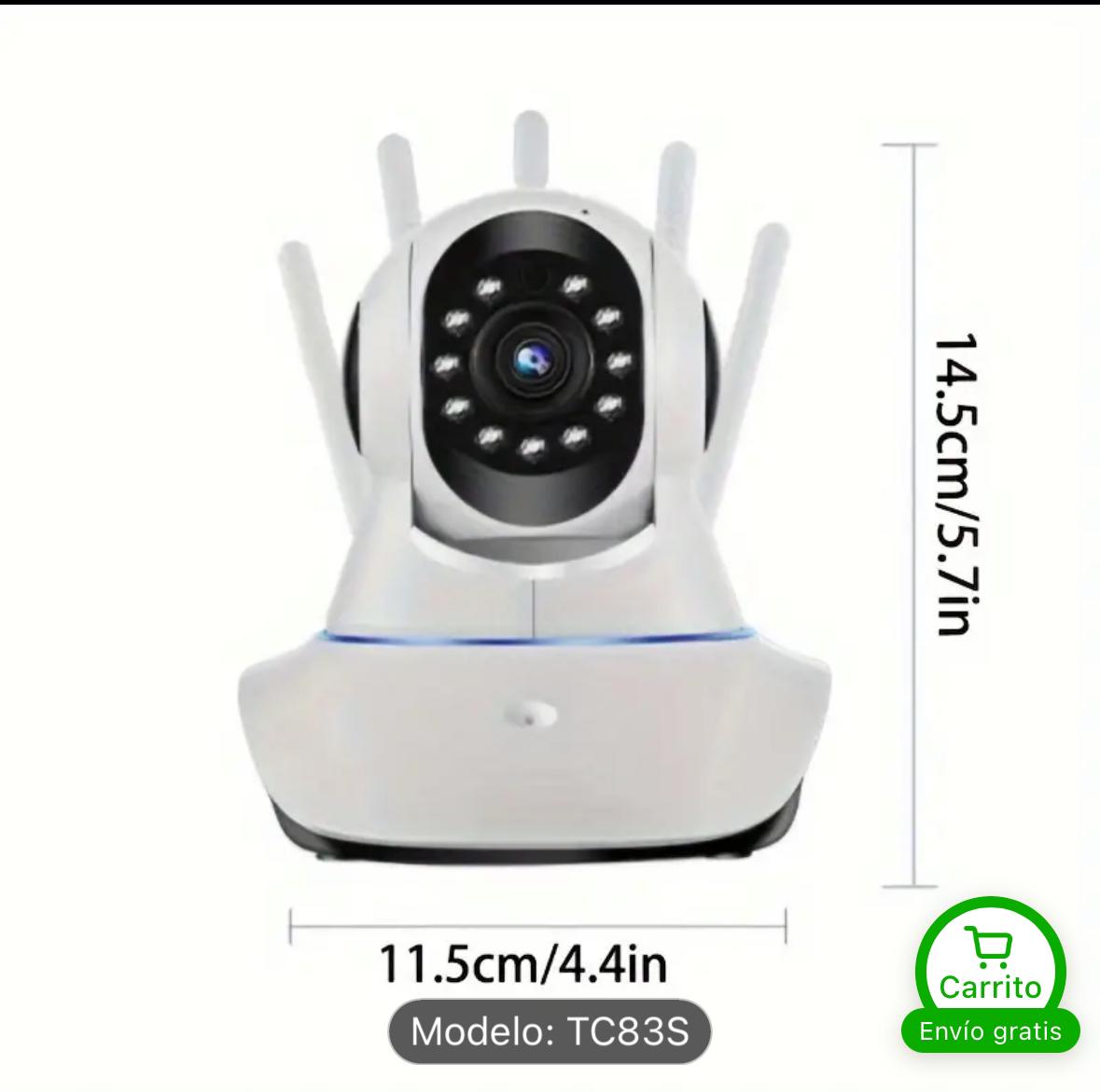 Camara Robotica Ip 5 Antenas V380 Nocturna Wifi 360