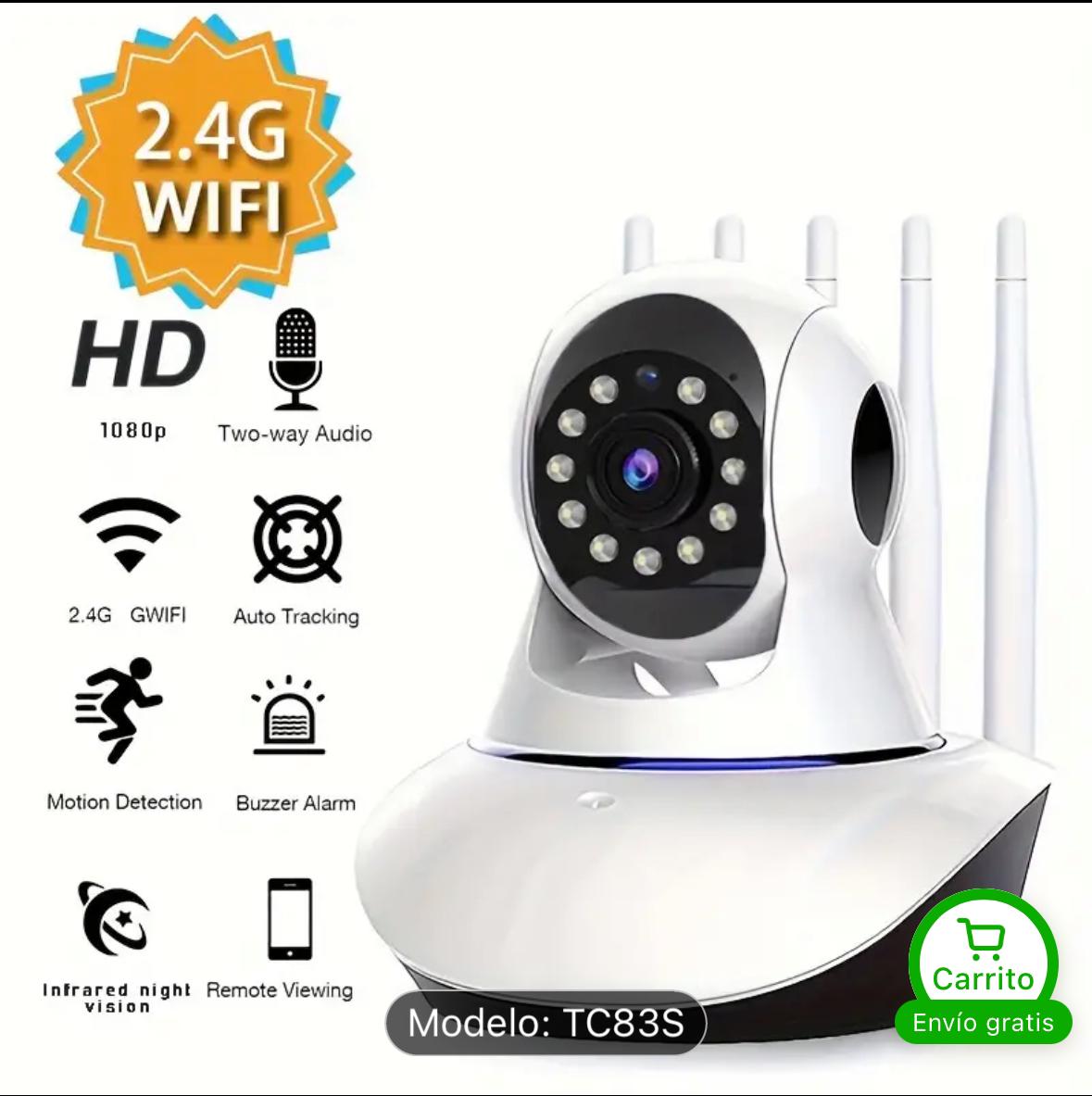 Camara Robotica Ip 5 Antenas V380 Nocturna Wifi 360