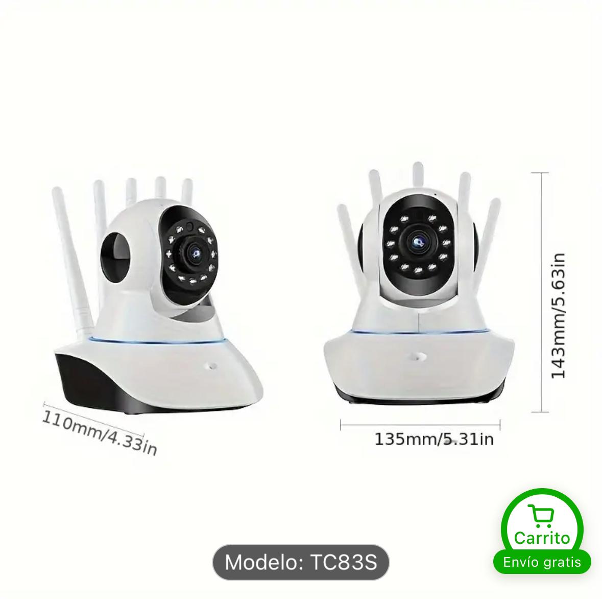 Camara Robotica Ip 5 Antenas V380 Nocturna Wifi 360